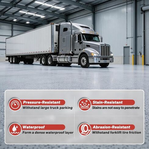 DWIL Epoxy Colored Sand Floor Paint with Primer, Epoxy Quartz Sand Floor Coating Kit for Concrete -Self-Leveling, Water-Based, Low Odor - 2kg, Light Gray in Kuwait