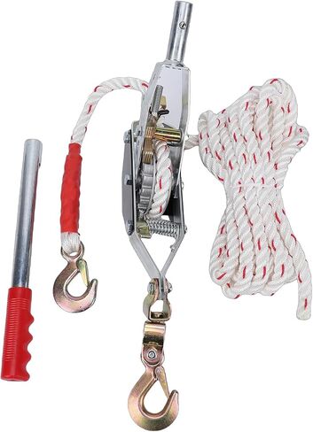 Hilitand Heavy Duty Manual Ratchet Rope Puller, Ratchet Power Puller Tool, 1.5 Ton 3307 lbs Load Capacity, Steel Cable and Dual Locking Hooks for Lifting Pulling Towing (HilitandaZmgZas-11) in Saudi Arabia