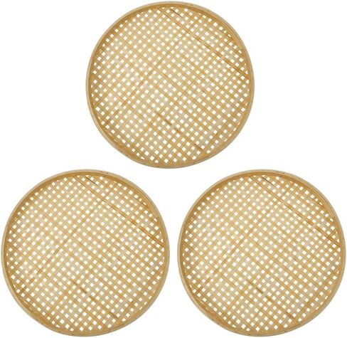 BESTOYARD Bamboo Weaving Colander Basket 7.08 Inch Round Low Sieve for Fruit Vegetable Storage Kitchen Organization and Display in Saudi Arabia