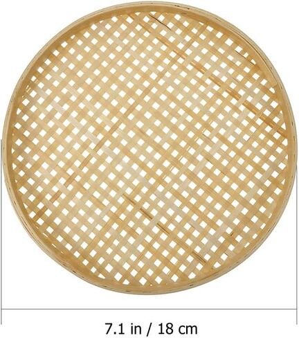 BESTOYARD Bamboo Weaving Colander Basket 7.08 Inch Round Low Sieve for Fruit Vegetable Storage Kitchen Organization and Display in Saudi Arabia
