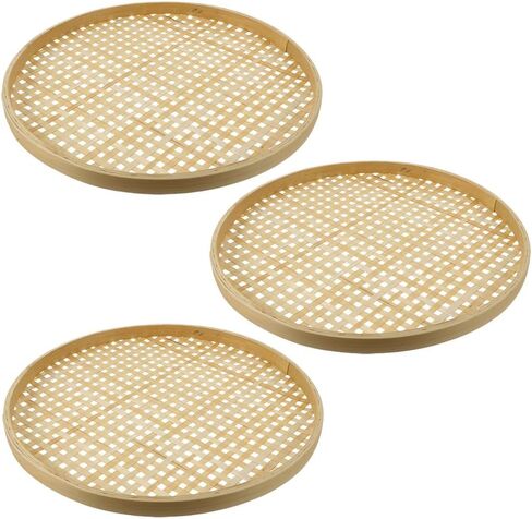 BESTOYARD Bamboo Weaving Colander Basket 7.08 Inch Round Low Sieve for Fruit Vegetable Storage Kitchen Organization and Display in Saudi Arabia