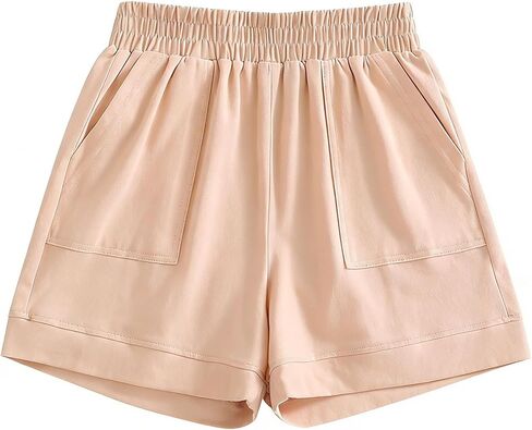 Girls Shorts Cute Summer Elastic Waist Baggy Casual SweatShorts with Pockets in Kuwait