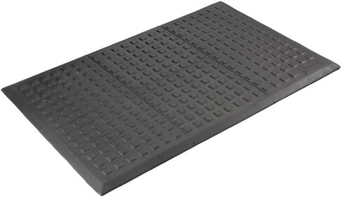 Wearwell Rejuvenator Squared Workstation Anti-Fatigue-Mat - Black. 3' W x 5' L x 5/8" Thickness. Polyurethane. Molded Ramps. For Dry Industrial Areas (502.58x3x5BK) in Kuwait