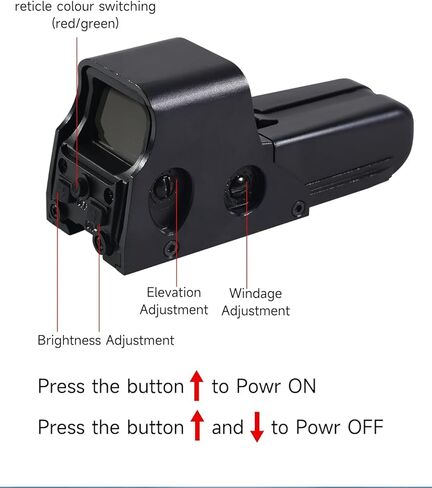552 Holographic Sight Tactical Red Dot Sights Holo Reflex Sight for Rifle 20mm Rail Parallax Outdoor Shockproof in Kuwait