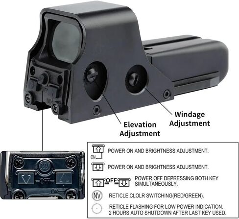 552 Holographic Sight Tactical Red Dot Sights Holo Reflex Sight for Rifle 20mm Rail Parallax Outdoor Shockproof in Kuwait