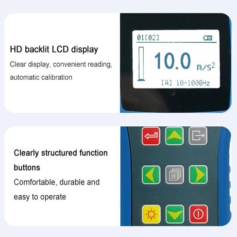 Digital Vibration Meter, Mechanical Vibrometer Analyzer, with Split Sensor, Data Storage, Measurement Range 0.01~199.9mm/s, Rechargeable, for Motors, Engines, Generator in Saudi Arabia