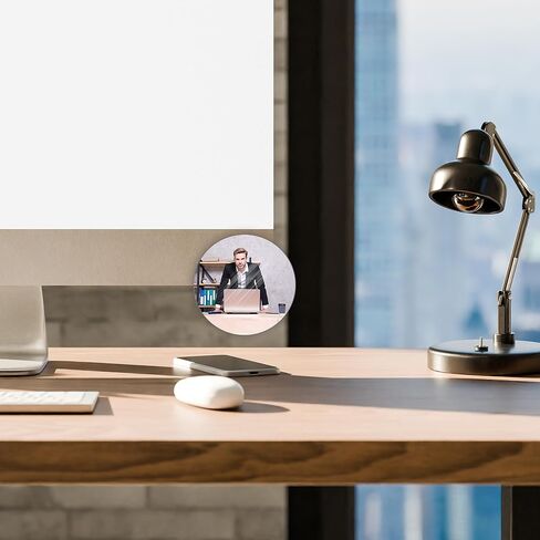 Aogigigio 2pcs Desk Mirror Office Cubicle - Adjustable Rear View Computer Monitor Small Removable Mirror to See Behind You for Work Accessories, 2inch in Kuwait