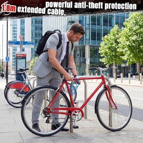Moxweyeni 6 Pack 6 ft Bike Cable Lock Bulk Long Steel Bicycle Lock with Keys Anti Theft Security Cable for Bicycle Motorcycle Scooter Road Bike E-Bike Gate Fence Toolbox, 3 Colors in Saudi Arabia