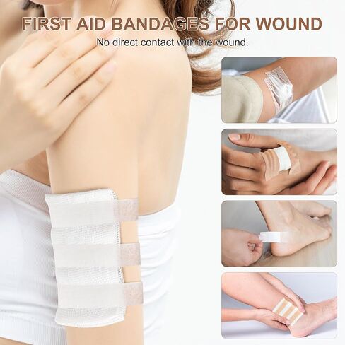 Hypoallergenic Micropore Tape 8 Rolls Surgical Tape for Sensitive Skin Latex-Free, Breathable & Pain Free Removal 1" x 10yd Wound Care, First Aid, Tubing Secure Medical Paper Tape (Beige) in Kuwait