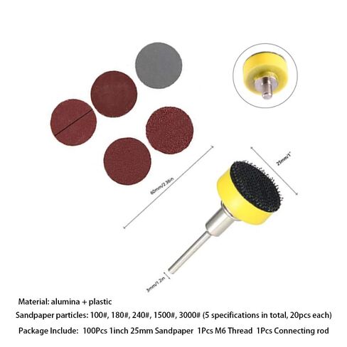 100Pcs 1 Inch Sanding Discs Pad Kit 100-3000 Grit for Drill Grinder Rotary Tool in Saudi Arabia