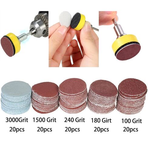 100Pcs 1 Inch Sanding Discs Pad Kit 100-3000 Grit for Drill Grinder Rotary Tool in Saudi Arabia