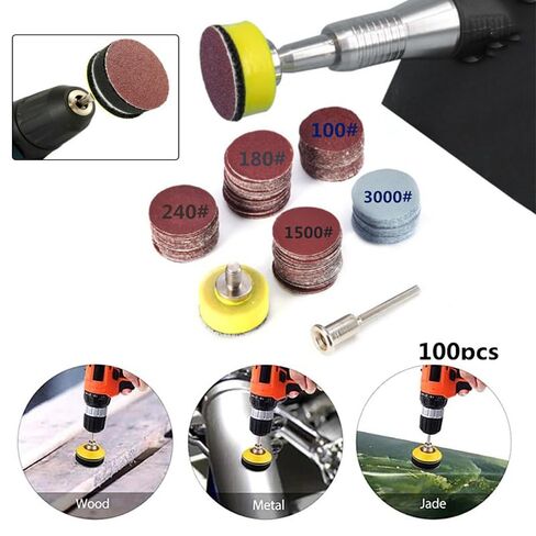 100Pcs 1 Inch Sanding Discs Pad Kit 100-3000 Grit for Drill Grinder Rotary Tool in Saudi Arabia