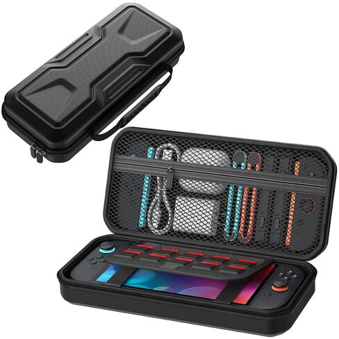 FYOUNG [Switch 2/1 Compatible] Carrying Case for Switch 2 2025, Protective Hard Shell Travel Carry Handbag Case Accessories for Switch OLED/ Switch 2, Card Slots, Fix Strap& Large Capacity Design in Saudi Arabia