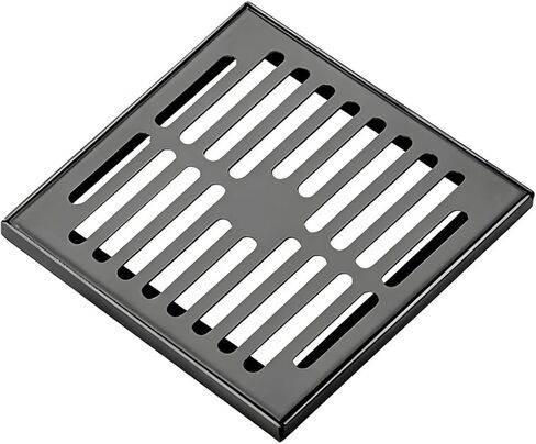 304 Stainless Steel Drainage Grates, Trench Drain Cover with Frame, Gutter Grate, Square Drain for Yard, Patio(Gray,25x25cm) in Saudi Arabia