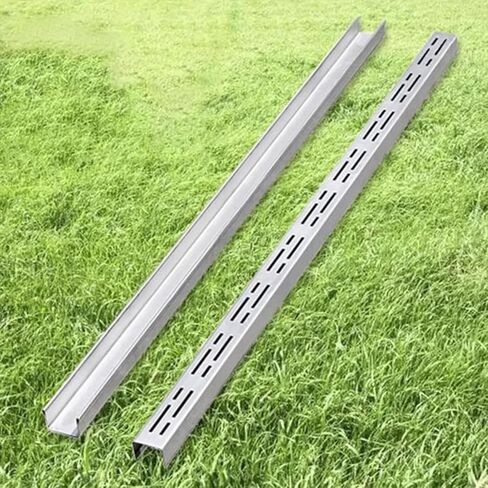 Slim Stainless Steel Floor Trench Drain for Driveways - Narrow Channel Drainage System, Linear Grate for Yard, Patio, Garage, Underground (7x3cm / 2.7x1.2in) in Kuwait