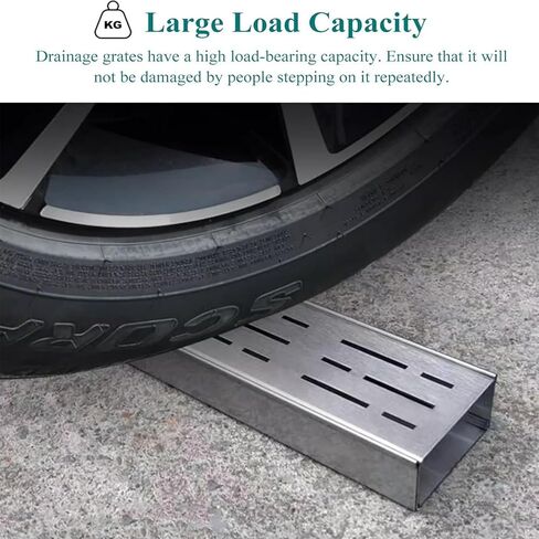Narrow Channel Drain Grate for Outdoor Metal Trench Drains, Slim 5x5cm Drainage System for Driveways & Landscape, Durable Grate Cover for Sewage Management & Farm Use in Kuwait