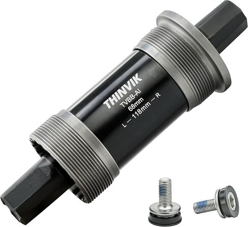 Thinvik Square Tapered Bottom Bracket - 68mm English BSA Compatible with Shimano BB-UN26/BB-300/BB-100/BB-101, 68mm x 108 110 113 116 118 122.5 127 in Kuwait