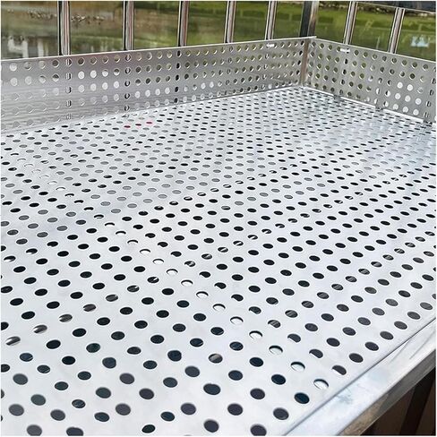 صفيحة شبكية معدنية مثقوبة مزخرفة مقاس 70 × 400 سم - سمك 0.8 مم، وقطر فتحة 10 مم، مثالية لشاشة سياج الشرفة، والخصوصية الخارجية وتحسينات التصميم in Kuwait