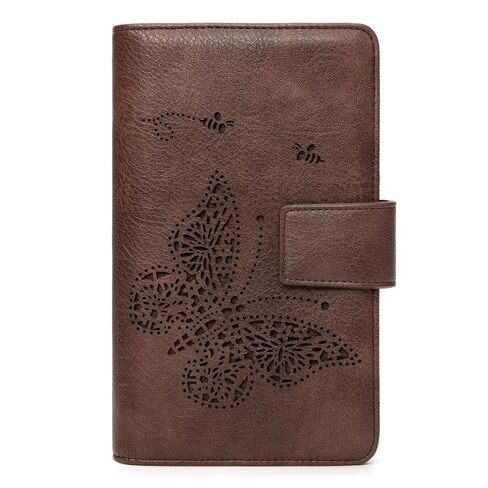 كتاب خادم لطيف للنادلة، كتاب تقديم مع جيب بسحاب وإغلاق مغناطيسي، منظم النادل الجلدي مع جيب كبير الحجم للنقود، يناسب مريلة الخادم (بني) in Kuwait