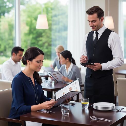 Restaurant Menu Covers 8.5x11 – 12 Pack Clear Vinyl Menu Holders with Silver Corners, 2 Page 4 View Letter Size Menu Sleeves for Restaurant, Cafe, Bar, Bistro & Hotel in Kuwait