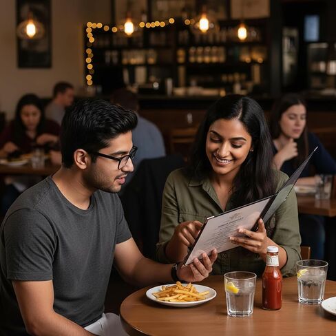 Restaurant Menu Covers 8.5x11 – 12 Pack Clear Vinyl Menu Holders with Silver Corners, 2 Page 4 View Letter Size Menu Sleeves for Restaurant, Cafe, Bar, Bistro & Hotel in Kuwait