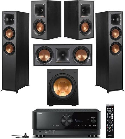Klipsch Reference 5.1 Home Theater System with 2X R-625FA Floorstanding Speaker, R-12SW Subwoofer, R-52C Center Channel, R-41M Bookshelf Speaker and Integra DRX 3.4 100W 9.2-Channel Receiver in Kuwait