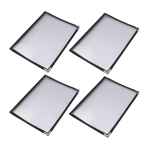 Menu Covers 8.5 x 11 Inch Transparent Restaurant Menu Covers Fit A4 Paper, 4 Page 8 View, 4PCS in Saudi Arabia