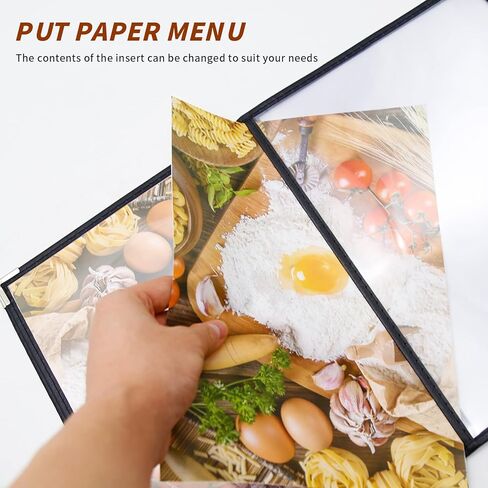 Menu Covers 8.5 x 11 Inch Transparent Restaurant Menu Covers Fit A4 Paper, 4 Page 8 View, 4PCS in Saudi Arabia