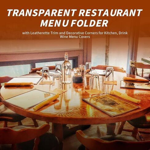 Menu Covers 8.5 x 11 Inch Transparent Restaurant Menu Covers Fit A4 Paper, 4 Page 8 View, 4PCS in Saudi Arabia