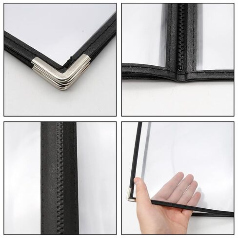 Menu Covers 8.5 x 11 Inch Transparent Restaurant Menu Covers Fit A4 Paper, 4 Page 8 View, 4PCS in Saudi Arabia