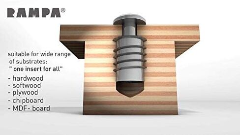 Made in DE Threaded Steel Insert (50 pcs.) with hex Drive and Sealing Collar M6 Internal Thread (d), 12mm Diameter (D) X 18mm Length (L) Works Best in All Wood Materials and substrates in Saudi Arabia