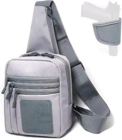 Concealed Carry Tactical Sling Bag for Men Small Chest Daypack Gun Backpack EDC Shoulder Bag Crossbody CCW Range Bags of Pistol -Right&Left Hand Travel Sports Hiking in Kuwait
