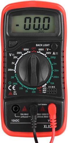 XL830L Handheld LCD Digital Multimeter Voltmeter Ammeter Ohmmeter Current Voltage Tester(XL830L Red) in Saudi Arabia