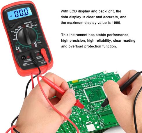 XL830L Handheld LCD Digital Multimeter Voltmeter Ammeter Ohmmeter Current Voltage Tester(XL830L Red) in Saudi Arabia