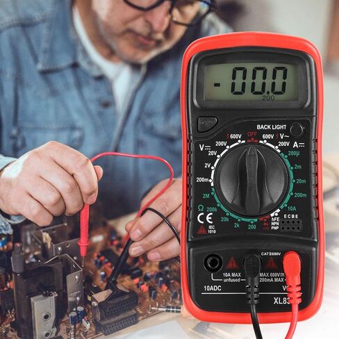 XL830L Handheld LCD Digital Multimeter Voltmeter Ammeter Ohmmeter Current Voltage Tester(XL830L Red) in Saudi Arabia