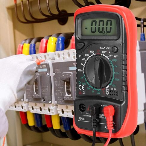 XL830L Handheld LCD Digital Multimeter Voltmeter Ammeter Ohmmeter Current Voltage Tester(XL830L Red) in Saudi Arabia