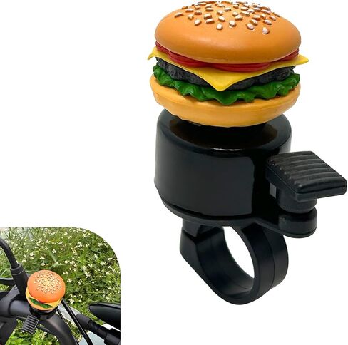 Bike Bell, Cute Hamburger Shaped Aluminum Alloy Bicycle Bell with Loud Crisp Clear Sound, Funny Decorative Cycling Accessory, Universal for Balance, Scooters, Bikes (Yellow) in Saudi Arabia