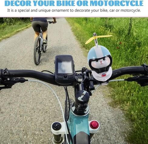 Cat Bike Bells with Propeller Helmet, Resin Handlebars Mount Cat for Girls, Boy Bicycle Motorcycle Car Dashboard Decoration Accessories in Saudi Arabia