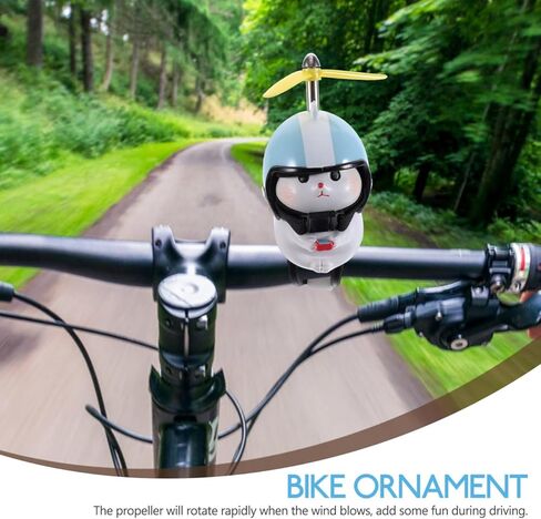 Cat Bike Bells with Propeller Helmet, Resin Handlebars Mount Cat for Girls, Boy Bicycle Motorcycle Car Dashboard Decoration Accessories in Saudi Arabia