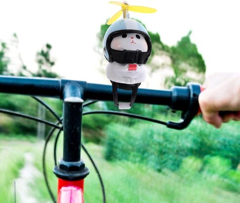 Cat Bike Bells with Propeller Helmet, Resin Handlebars Mount Cat for Girls, Boy Bicycle Motorcycle Car Dashboard Decoration Accessories in Saudi Arabia