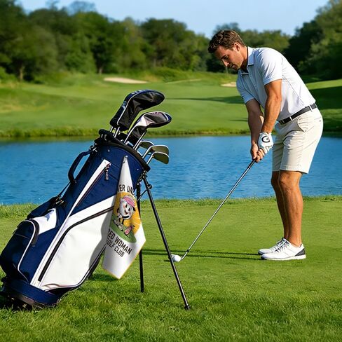 A Retired Woman with A Golf Club Golf Towel with Clip, Funny Golfing Accessories for Women, Mother's Day Birthday Retirement Gifts for Golfer Retired Ladies, Golfing Gifts for Mother Grandma in Saudi Arabia