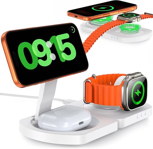 EGV Wireless Charger for Samsung Charging Station 3 in 1 Charger for Galaxy Watch Ultra 8，Coal in Saudi Arabia
