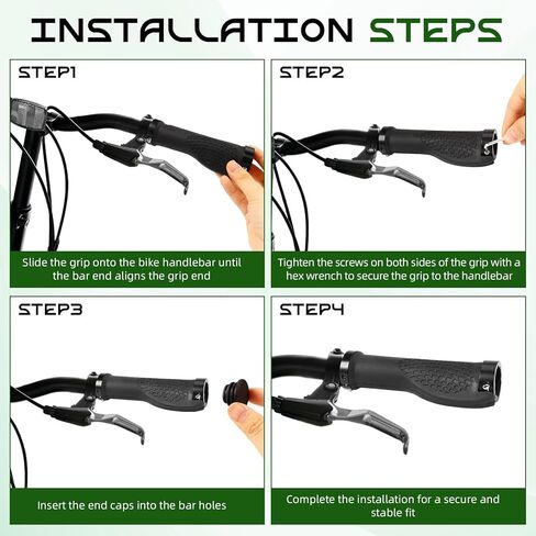 Bike Handlebar Grips, Black Ergonomic Aluminum Lock-on Bicycle Handlebar Grips, Bike Comfort Locking Handle Bar for Mountain Road Bikes MTB BMX Scooter in Kuwait