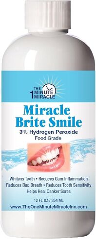 Miracle Brite Smile - 3% Hydrogen Peroxide Medical Food Grade, Peppermint, Lemon, Clove Leaf, Cinnamon and Rosemary in Kuwait