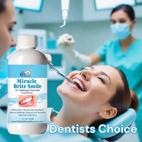 Miracle Brite Smile - 3% Hydrogen Peroxide Medical Food Grade, Peppermint, Lemon, Clove Leaf, Cinnamon and Rosemary in Saudi Arabia