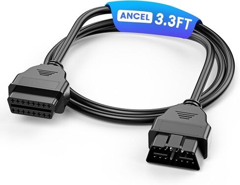 ANCEL OBD2 تمديد تمديد كابل 2 قدم/0.6M ، 16 دبوس OBD 2 أداة مسح السيارة OBDII الذكور إلى محول سلك الامتداد الإناث لجميع مركبات OBD2 in Kuwait