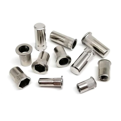 M10 Rivet Nut 304 Stainless Steel Flat Head Small Thread Semi-Hexagon Insert Rivnut Nutsert 10/20/30Pcs ﻿(Type H,30pcs M10) in Saudi Arabia