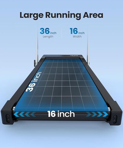 WELLFIT Walking Pad with Handle Bar, 10% Incline Treadmill with 350LBS Weight Capacity, Foldable Treadmill for Home Small Spaces, 3.0 HP 6.2 MPH 36"x16" Running Area, Easy to Move, Upright Placement in Kuwait