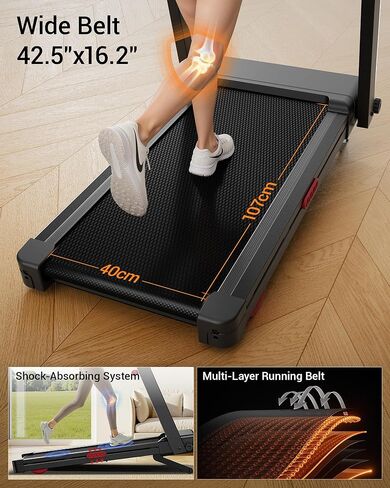 Treadmill with Auto 20% Incline, Treadmills for Home, Running Machine with 400lb Capacity Weight, 3.5HP Quiet Brushless Engine, 42.5" × 16.2" Widen Running Area in Kuwait