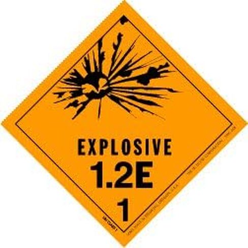 Explosive 1.2E Label, 4" X 4", hml-448, 500 Per Roll in Saudi Arabia